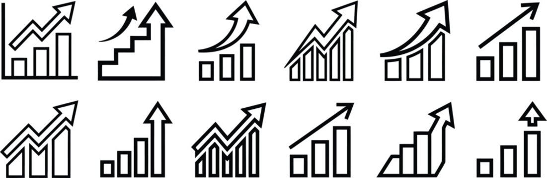 Business growth and statistics icons