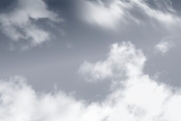 Obraz premium Soft, fluffy white clouds in a clear, serene blue sky.