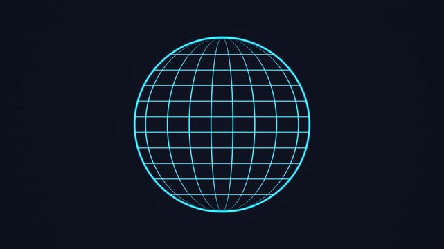 3D globe with grid design against dark background