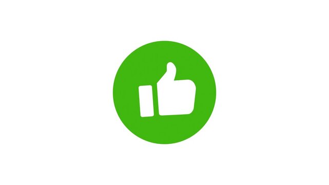 Thumbs Up animated icon. Like react emotion icon animated, Transparent background. 4K resolution