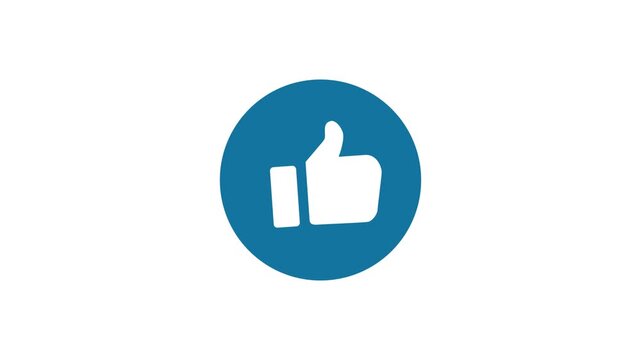 Thumbs Up animated icon. Like react emotion icon animated, Transparent background. 4K resolution