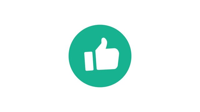 Thumbs Up animated icon. Like react emotion icon animated, Transparent background. 4K resolution