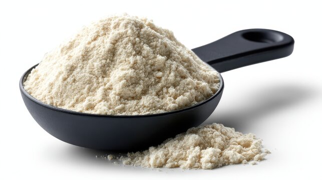 Protein powder scoop isolated on white background
