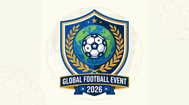 Vintage soccer emblem shield with coat of arms inspired design featuring Ukraine and Latvia flags football sport icon vector illustration global team badge world game USA style
