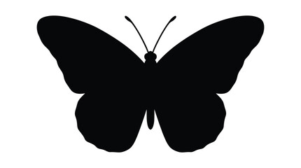 Butterfly Silhouette Against A White Background Minimalist Design © RKRifat
