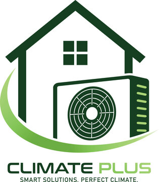W&auml;rmepumpe und Klimatechnik Logo &ndash; Firmenzeichen f&uuml;r nachhaltige Heizungssysteme, Klimaanlagen und Haustechnik