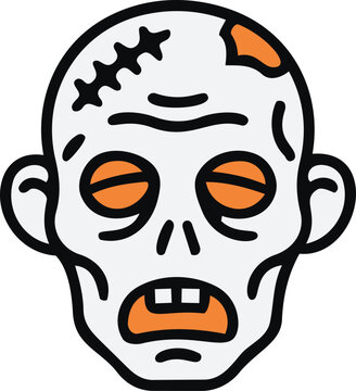 Zombie head vector illustration for Halloween horror monster design