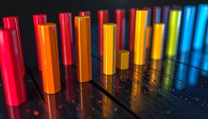 Obraz premium Gradient 3D Bar Chart Data Visualization