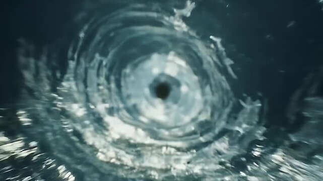 Water vortex in dark.