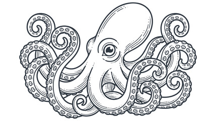 Intricate octopus tentacles on white background, creative design. © NAZMA