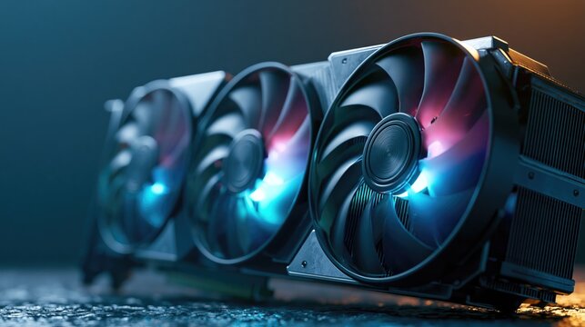 High Performance Triple Fan Graphics Card with RGB Lighting for Gaming Computer