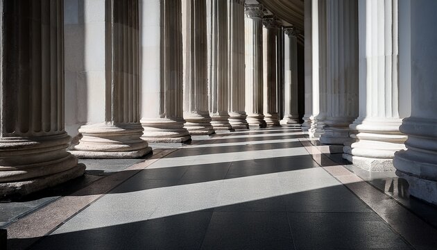 elegant stone columns in shadow