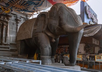 Fototapeta premium The Kachabeshwarar Temple in Thirukachur is a Hindu temple dedicated to the deity Shiva, in Kanchipuram in the South Indian state of Tamil Nadu.