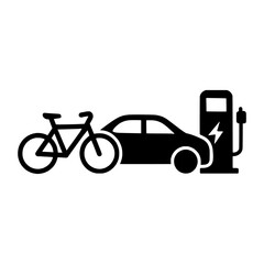 Naklejka premium Sustainable Transportation Silhouette