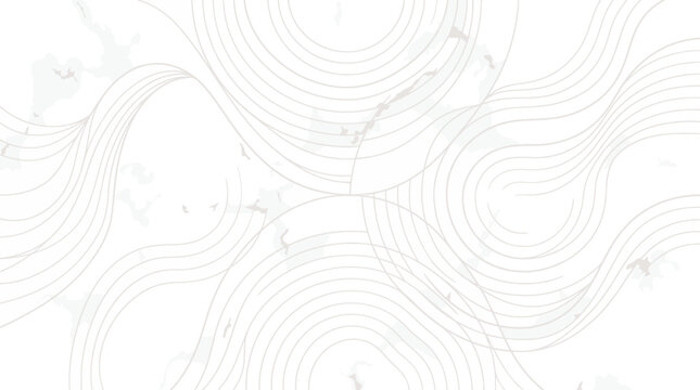 Elegant abstract background featuring swirling gold and silver lines layered over a classic white marble texture