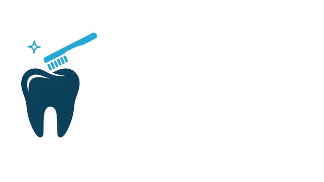 Tooth Brushing and Dental Care Concept Animation with copy space