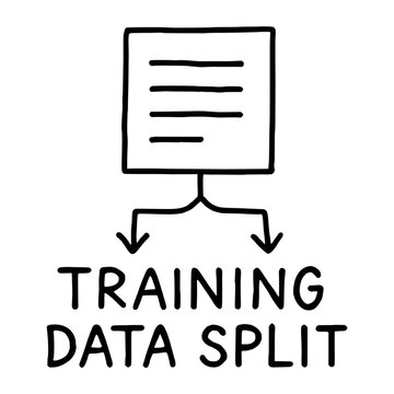 Training Data Split Hand Drawn Doodle Black Ink Line Line Icon