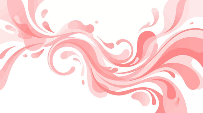 Vibrant pink swirling liquid forms dance across a clean white background in an abstract illustration.