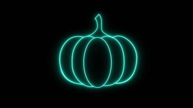 Pumpkin holographic 3D icon. neon symbol vector illustration isolated on white background.