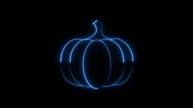Pumpkin holographic 3D icon. neon symbol vector illustration isolated on white background.