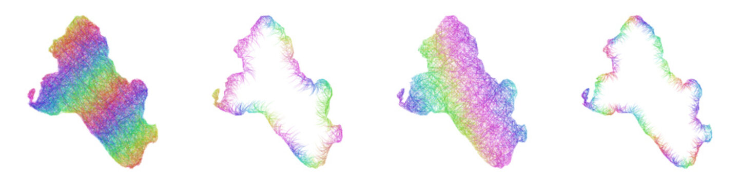 Multicolor sketch Monaghan map design set