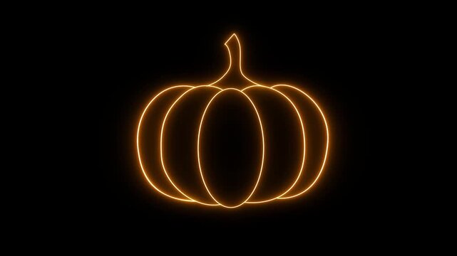 Pumpkin holographic 3D icon. neon symbol vector illustration isolated on white background.