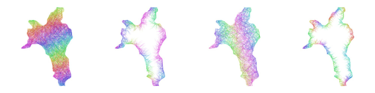 Multicolored sketch Roscommon map design set