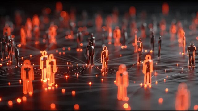 abstract professional business team people innovation connection of line from nail node to node on map background , networking concept innovative cyber security network, using interconnected nodes