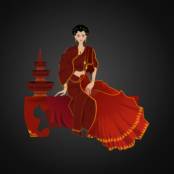 woman in red dress the queen and your majesty