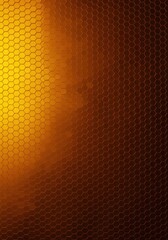 Obraz premium Abstract geometric texture featuring a warm yellow to orange gradient color shift across a detailed hexagonal honeycomb mesh, technology, smooth, design