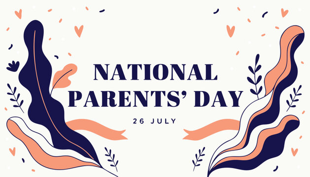 Decorative graphic card design celebrating the annual national parents day event