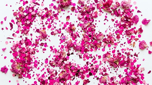 Pink Glitter and Confetti Celebration Background for Events and Parties.