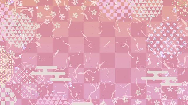 Pink Japanese Traditional Pattern Sakura Design 4K