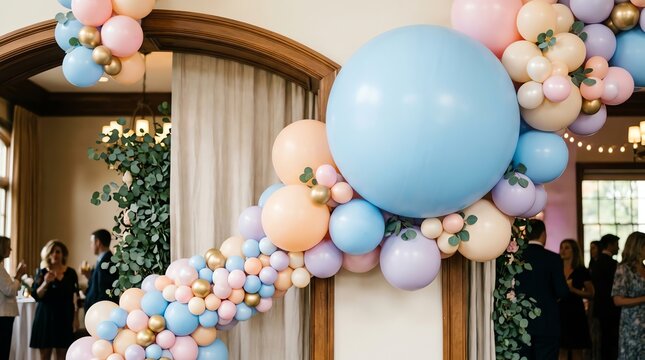 Colorful Balloon Arch Decoration for Celebrations and Events.
