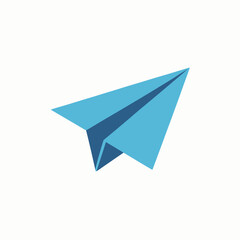 Naklejka premium Minimalist Paper Airplane Icon in Flat Design Style.