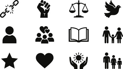 Black icons of people, love and freedom © Md. Musaddik Rahman