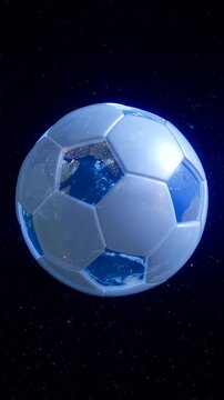 3D Soccer Ball Transition to Earth Globe Focusing on Oceania - Vertical 916 Sports and Geography Animation