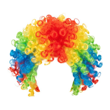 Clown wig colorful curly hair accessory featuring vibrant rainbow shades for costume party entertainment festivals&nbsp;