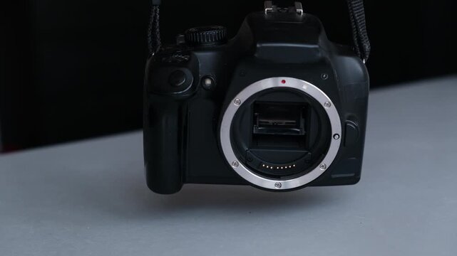 Camera setup with lens cap removed 
