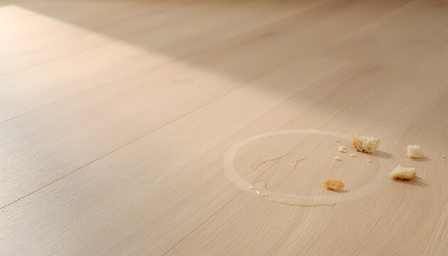 Piso de madera con migas de pan y manchas sutiles