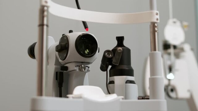 close up of a medical equipment eyes testing 