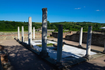 Naklejka premium Ancient Roman Columns at Felix Romuliana Archaeological Site in Gamzigrad, Serbia
