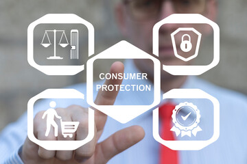 Fototapeta premium Concept of consumer protection. Consumer rights, law and justice.