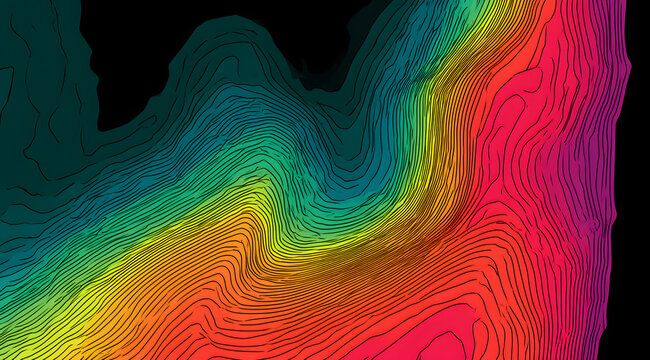 Heatmap gradient contour line abstract heatmap background pattern design heatmap data. Colorful map science spectrum. Heat, temperature, technology, gradient thermal abstract, digital background