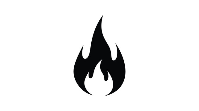 Flame Silhouette On White Background A Graphic Design Element
