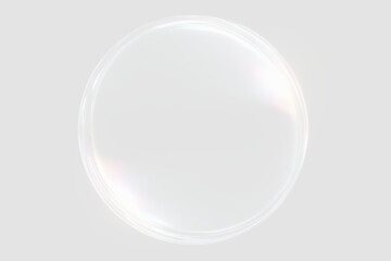 Transparent png of a single realistic soap bubble with iridescent highlights and subtle light reflections isolated on transparent background for clean and fresh design overlays water liquid air bathe © Anna Nasiedkina