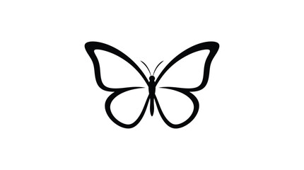 Butterfly Silhouette On White Background Minimalist Graphic Design © Kaium