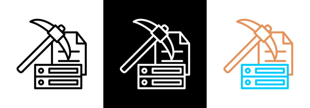 Data Mining on white and black background