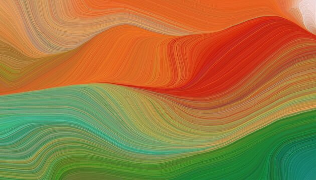 Horizontal Colorful Abstract Wave Background With Peru Firebrick And Light Sea Green Colors Can Be Used As Texture Background Or Wallpaper