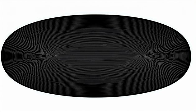 Black Oval Shape Isolated On White Background